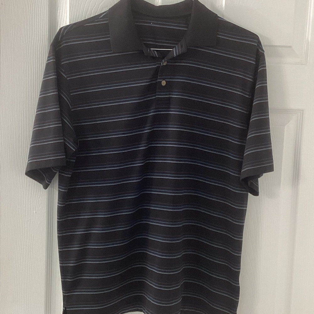 EUC Black Striped Polo Shirt